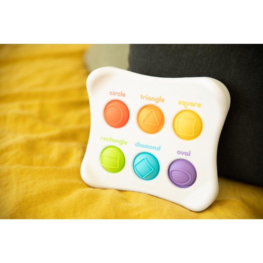 JUGUETE SENSORIAL PARA APRETAR EN INGLES Y BRAILLE