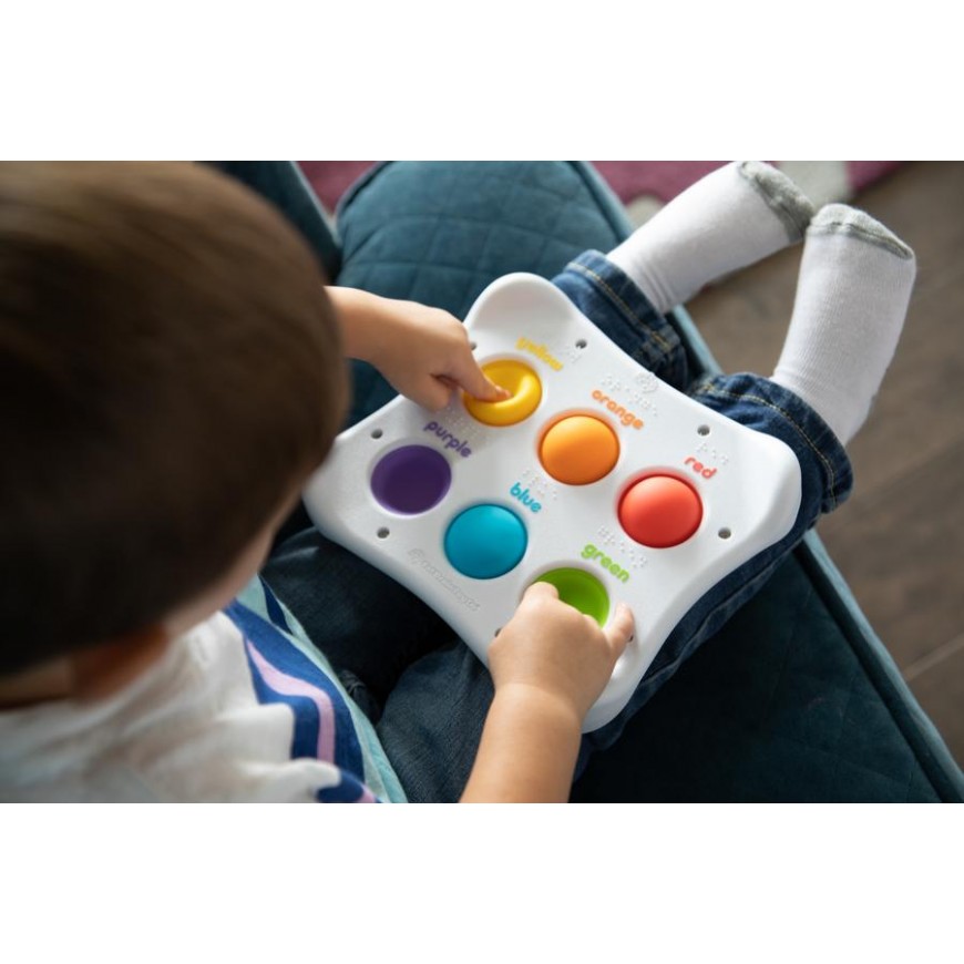 JUGUETE SENSORIAL PARA APRETAR EN INGLES Y BRAILLE