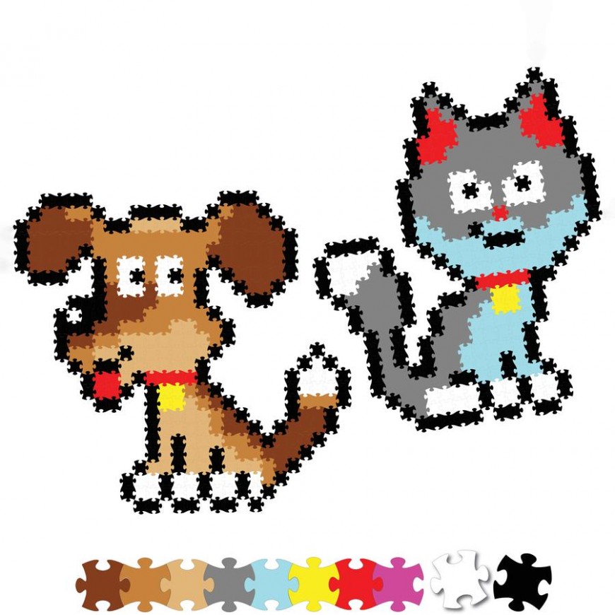 PUZZLE PIXELES 700 PIEZAS, MASCOTAS