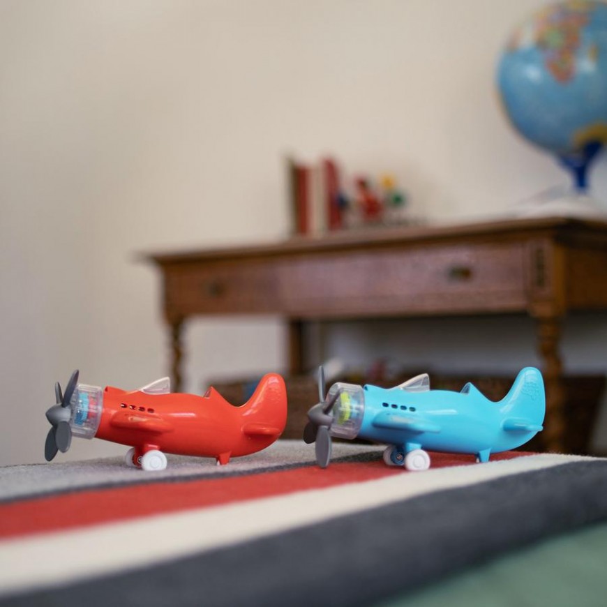 AVION A HELICE ROJO PARA OBSERVAR Y JUGAR