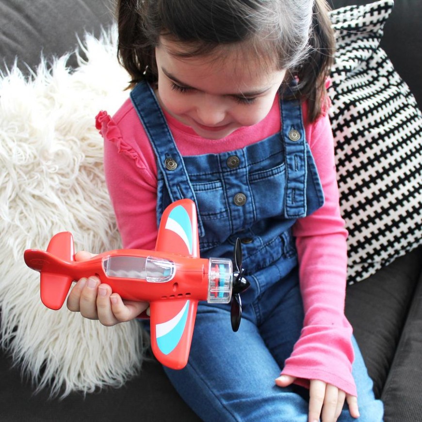 AVION A HELICE ROJO PARA OBSERVAR Y JUGAR