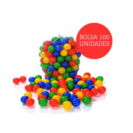 Pelotas para Piscina de juegos- Malla de 100 unidades-Fabricación chilena