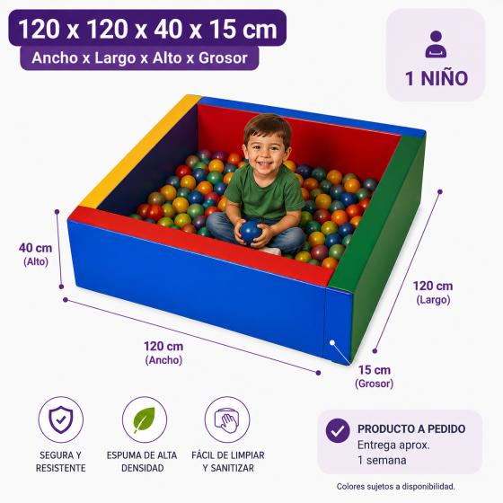 Piscina de pelotas 120x120x40x15 cm