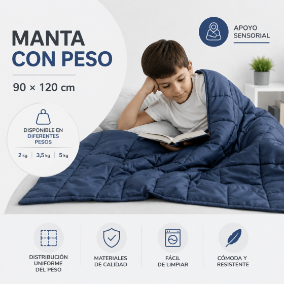 Manta Sensorial con Peso 90×120 cm – Kindertop
