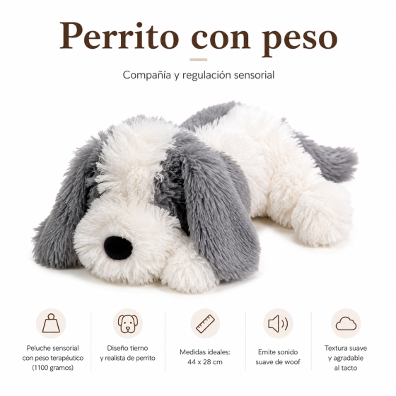Peluche con Peso Perro 1,1 kg | Apoyo a la Regulación Emocional