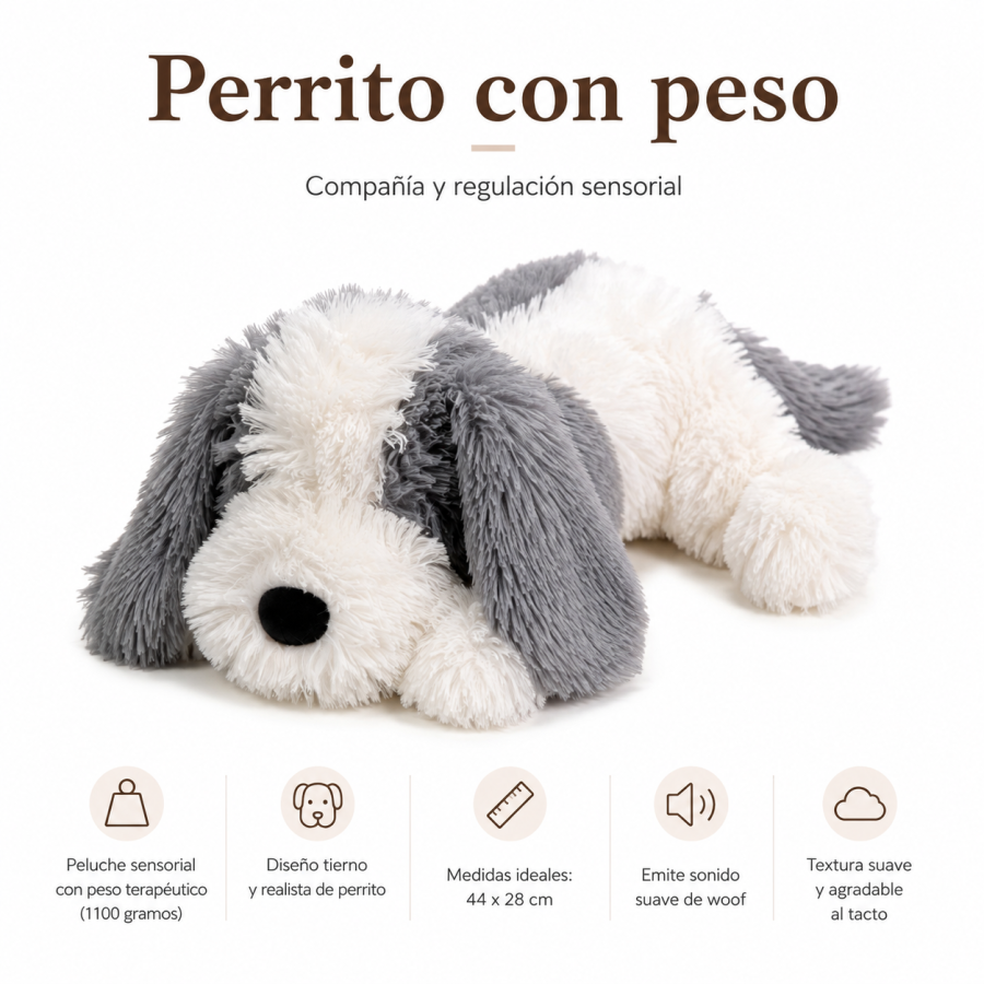 Peluche con Peso Perro 1,1 kg | Apoyo a la Regulación Emocional