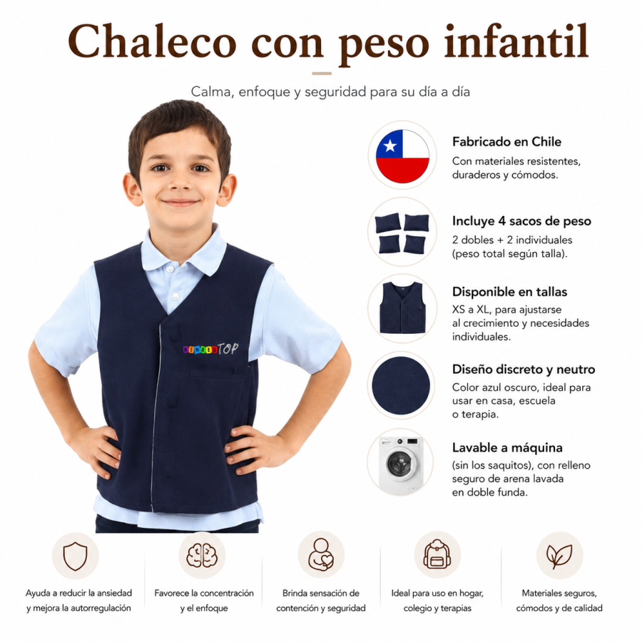 Chaleco con peso y compresión control hiperactividad