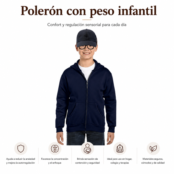 Polerón sensorial con peso Kindertop