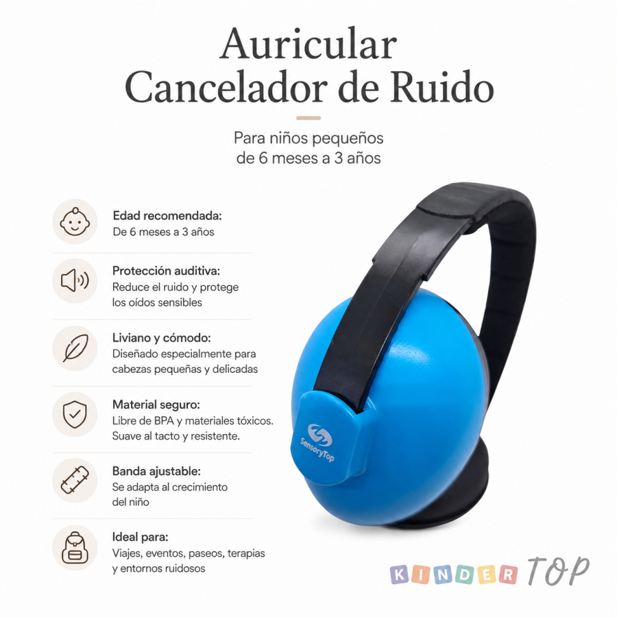 Auricular protector de oídos, hasta 3 años