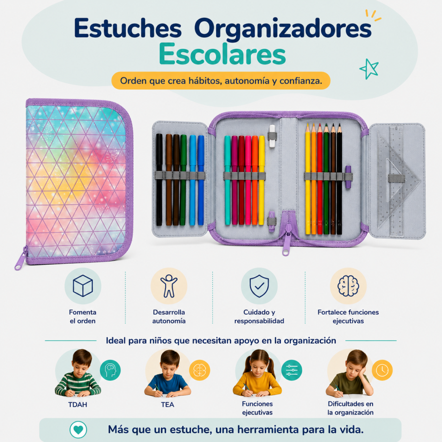 Estuches Organizadores Escolares | Orden y Autonomía | Kindertop