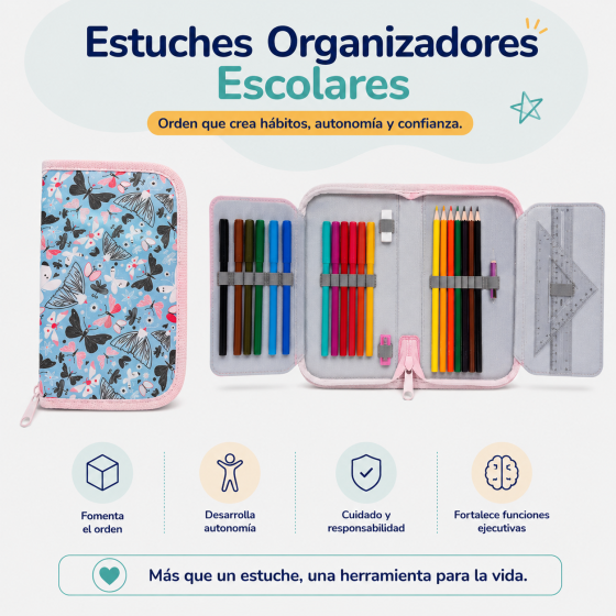 ESTUCHE PARA DESARROLLAR EL ORDEN Y LA AUTONOMIA,  Diseño Mariposas