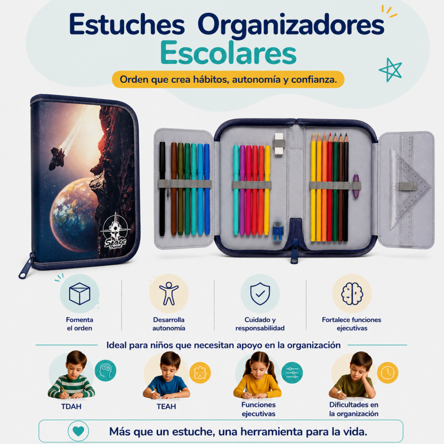 Estuches Organizadores Escolares | Orden y Autonomía | Kindertop