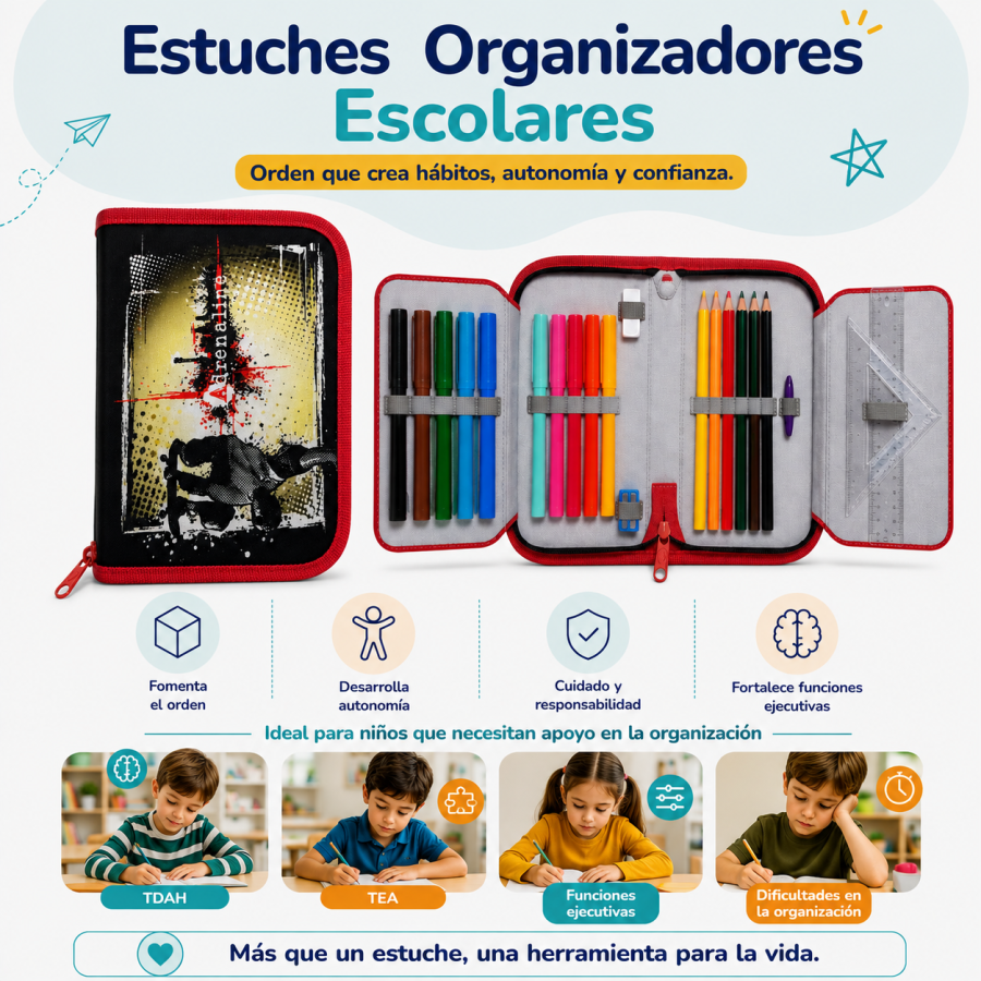 Estuches Organizadores Escolares | Orden y Autonomía | Kindertop