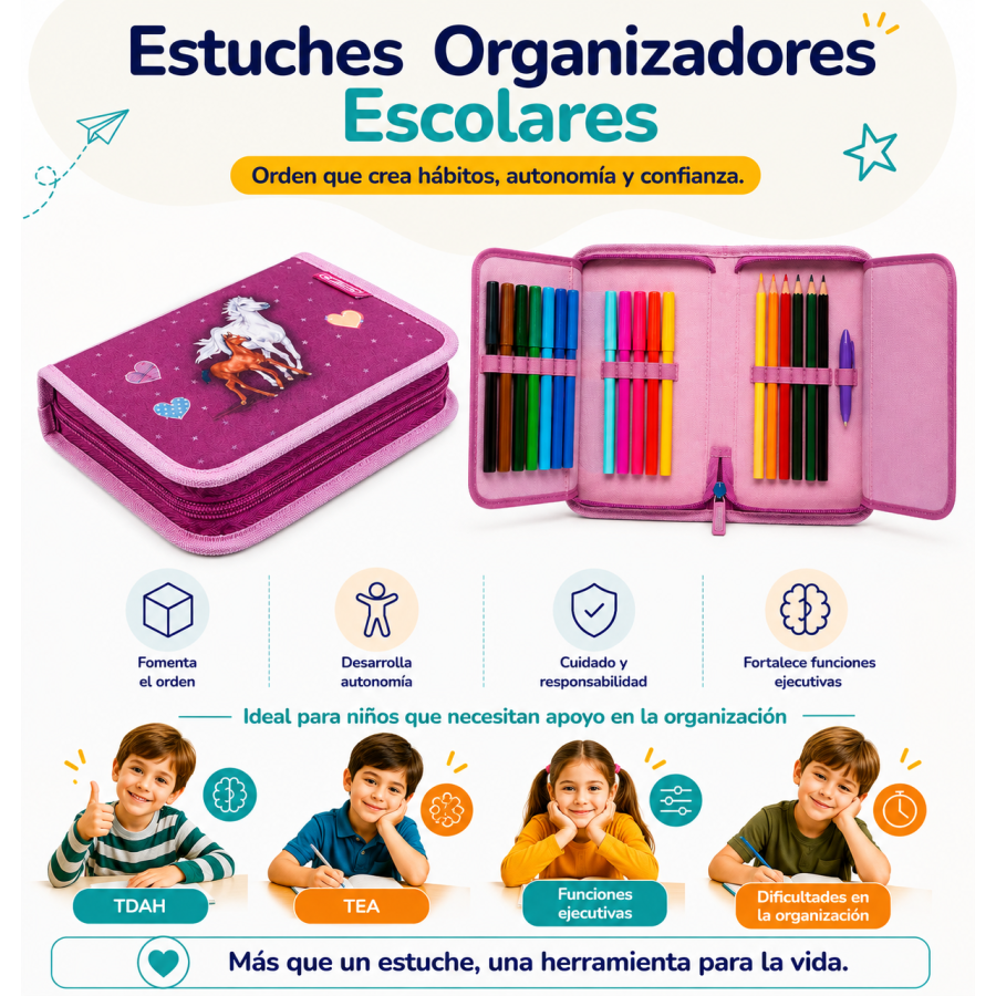 Estuches Organizadores Escolares | Orden y Autonomía | Kindertop