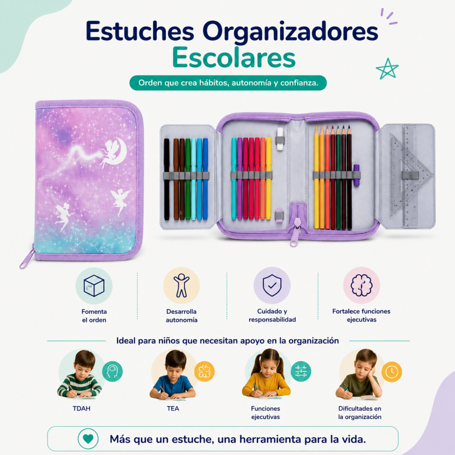 Estuches Organizadores Escolares | Orden y Autonomía | Kindertop