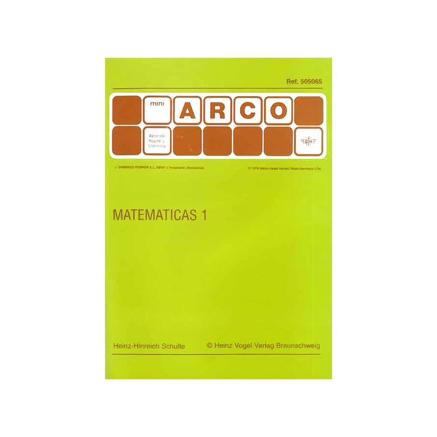 Libro para juego de concentracion mini ARCO 12 piezas: Matemática 1
