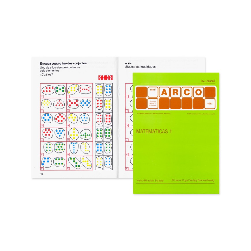 Libro para juego de concentracion mini ARCO 12 piezas: Matemática 1