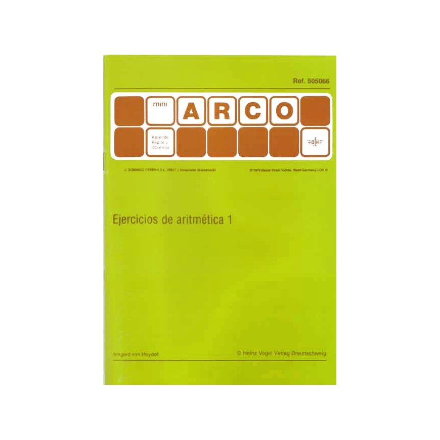 Libro para juego de concentracion mini ARCO 12 piezas: Ejercicios de Aritmética 1