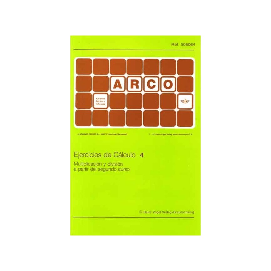 Libro para juego de concentración ARCO 24 piezas: Ejercicios de Cálculo 4