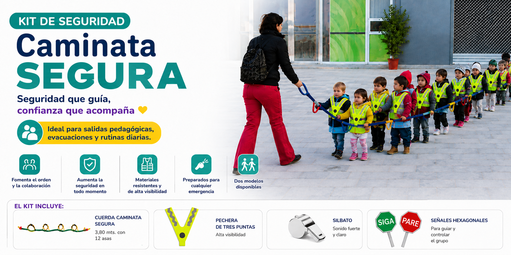 cuerda de caminata segura